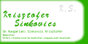 krisztofer sinkovics business card